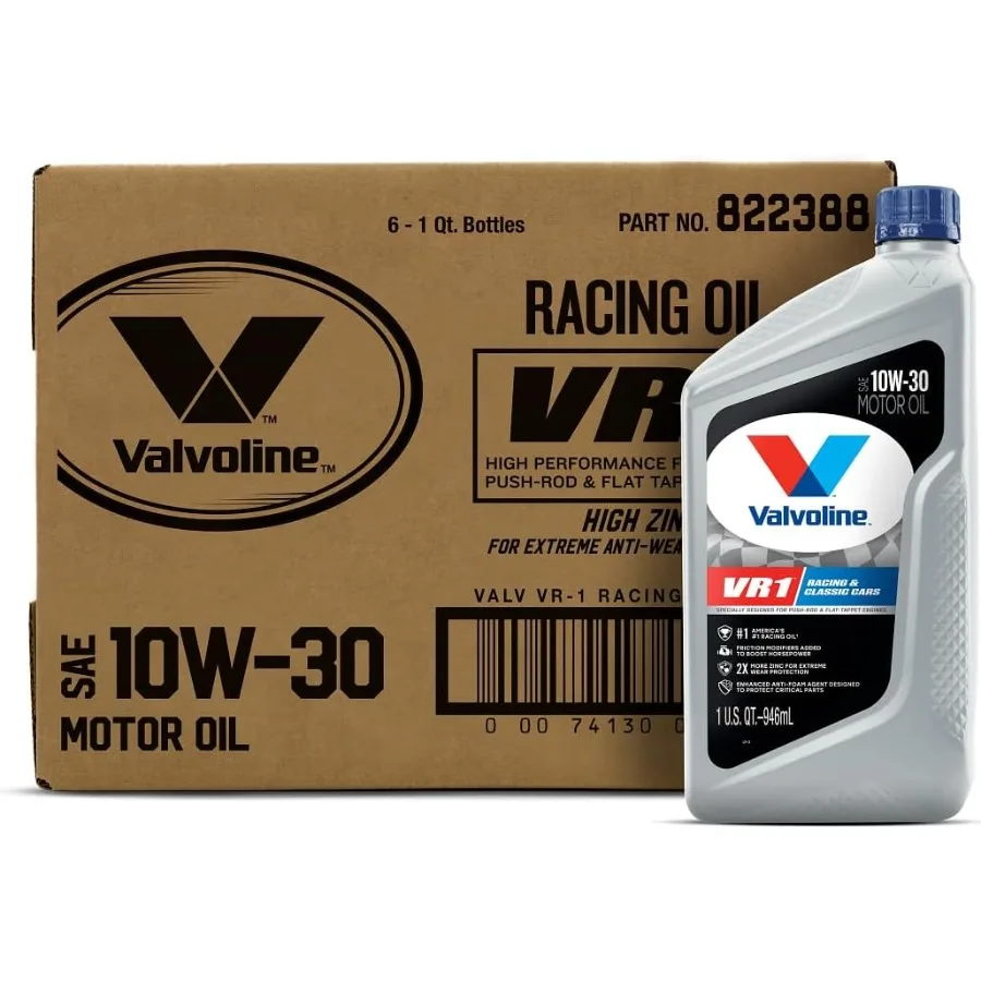 

Высокопроизводительное моторное масло VR1 Racing SAE 10W30 для высокопроизводительных двигателей в гоночных и трековых приложениях 1 упаковка бутылок QT