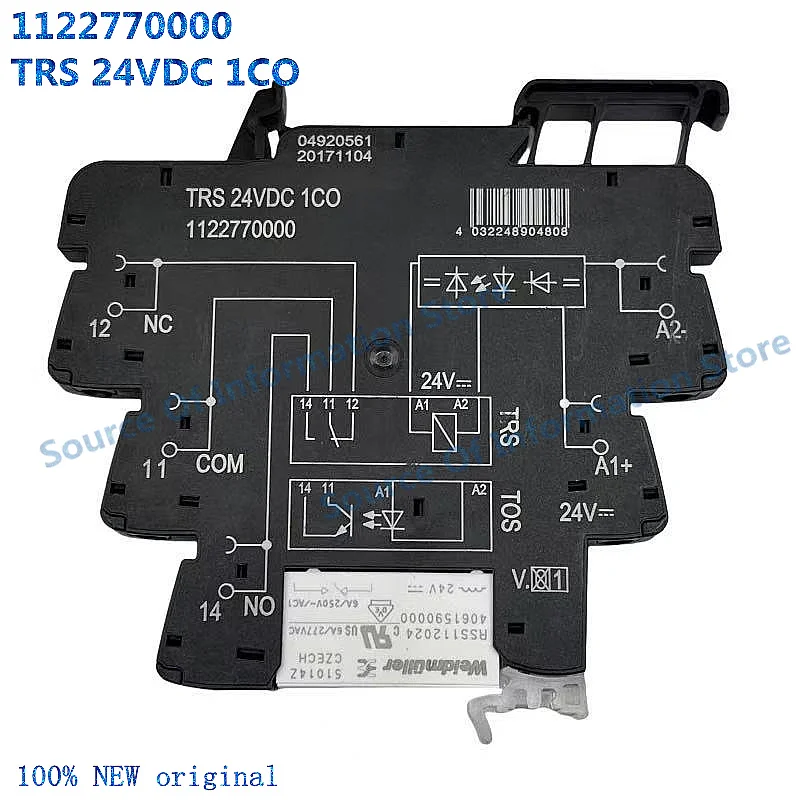 10Pcs TRS 24VDC 1CO Weidmüller Relay 1122770000, DC24V 6A Din Rail Interface Relay Module