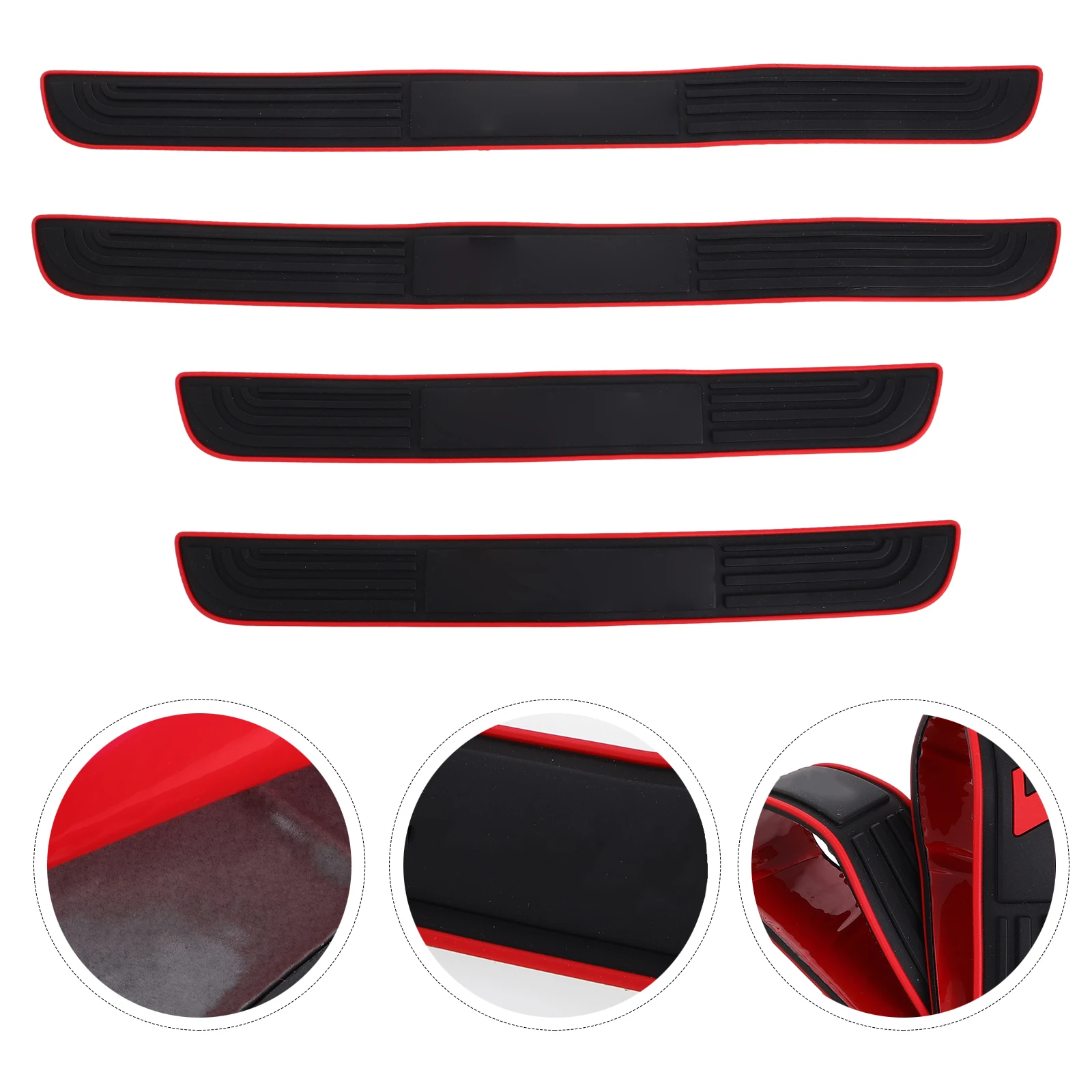

4 Pcs Car Door Sill Protector Scratch Proof PVC Stickers Kick Panel Ding Guard Auto Edge Covers Universal Fit Car