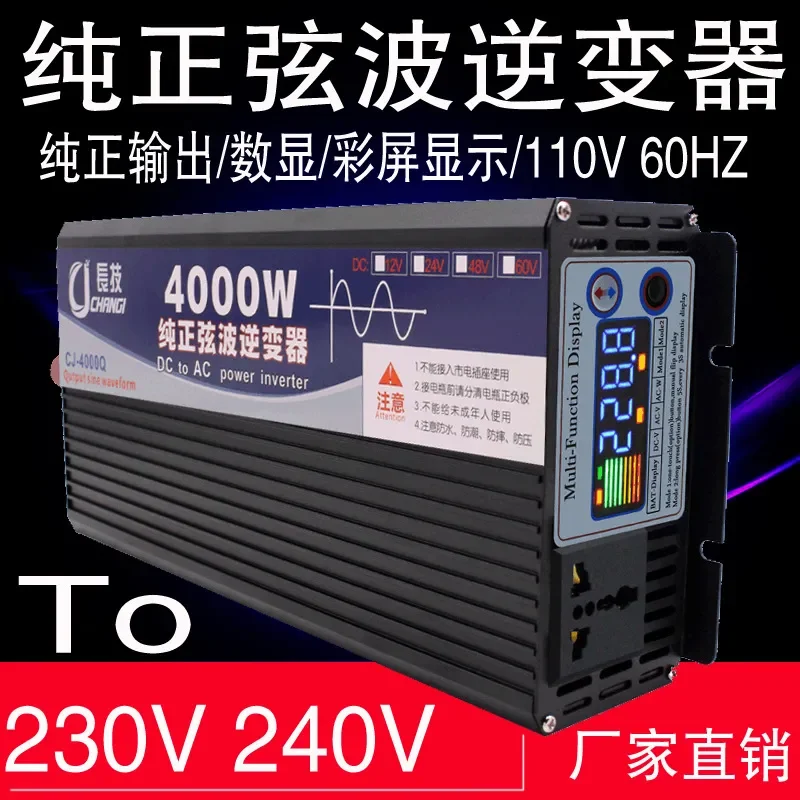 for Long Technology Pure Sine Wave Power Inverter Converter 12V 24V 48V DC to 230V 240V AC High Efficiency Solar Energy