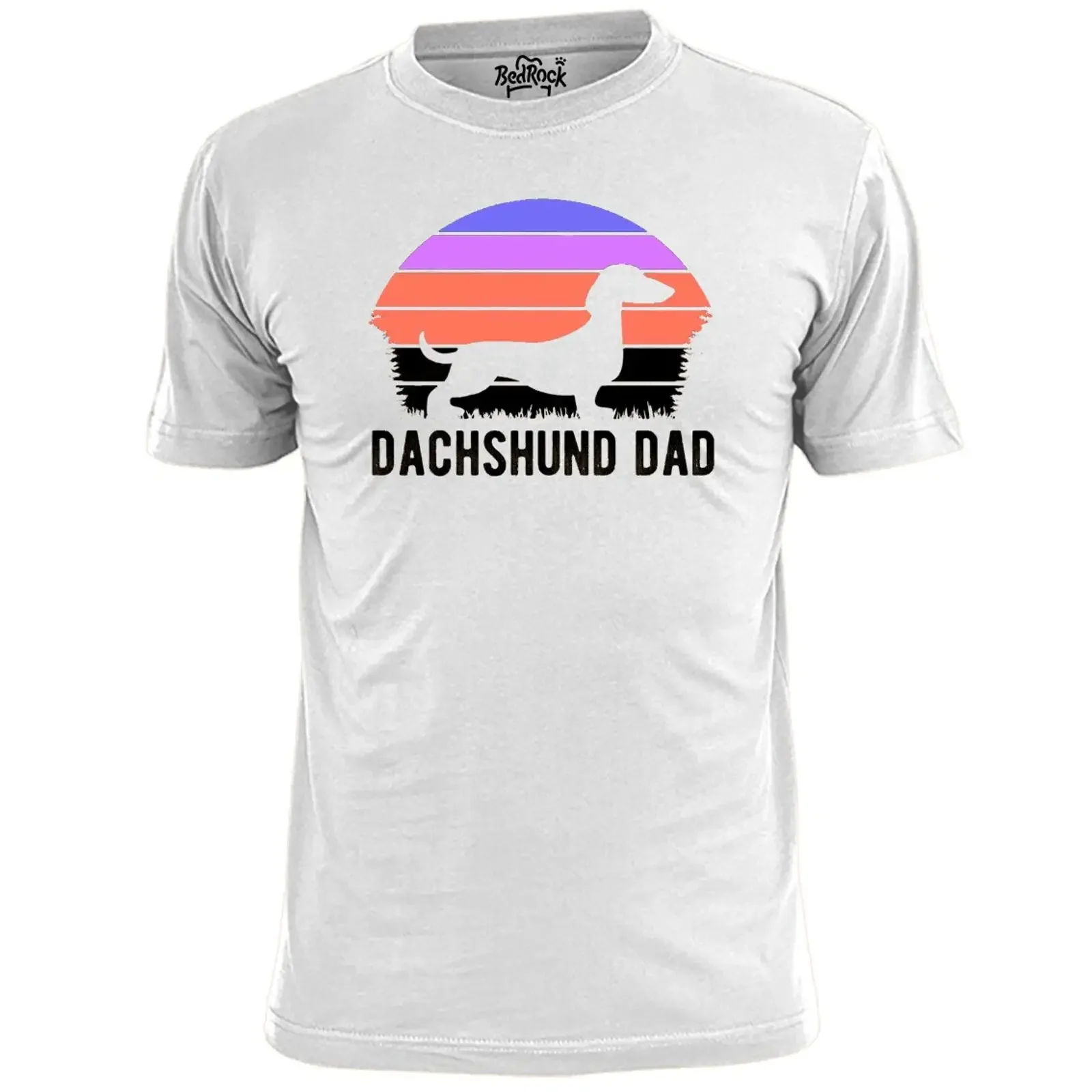 Mens Dachshund Dad Dog Logo T Shirt Pet Pooch Hound vintage Washed Breathable Unisex Top For Everyday Wear Soft