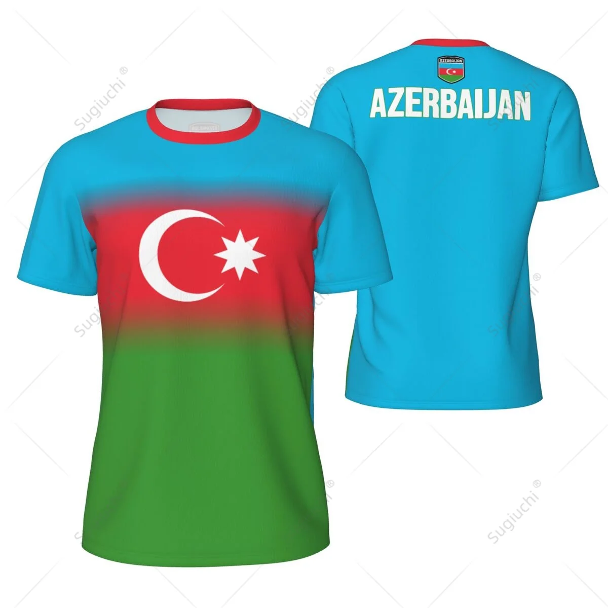 Sports Mesh T-shirt Azerbaijan Flag For Running Bike Soccer Tennis Football Fitness Tees 3D Printed Custom