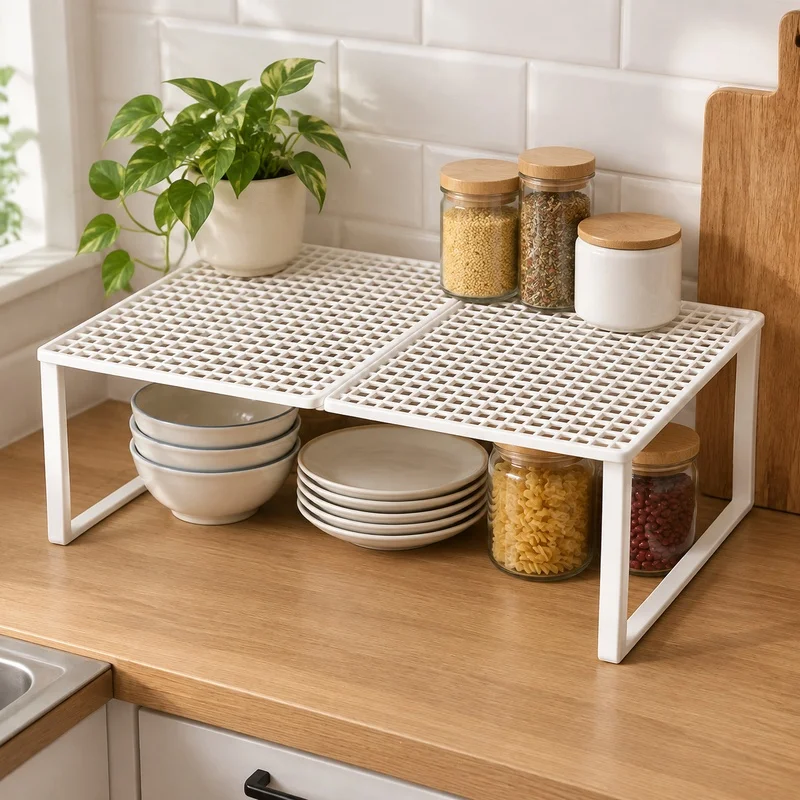 Telescopic Adjustable Shelf Divider for Closet and Cabinet Storage Organization