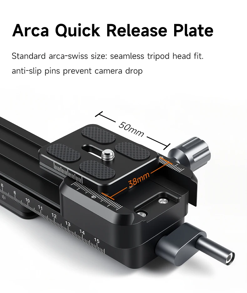 XILETU Makro Focus Rail Slider Schnellwechselplatte für DSLR, 5 kg, Desktop Outdoor Time-Lapse Close-up Makrofotografie – Detail 6