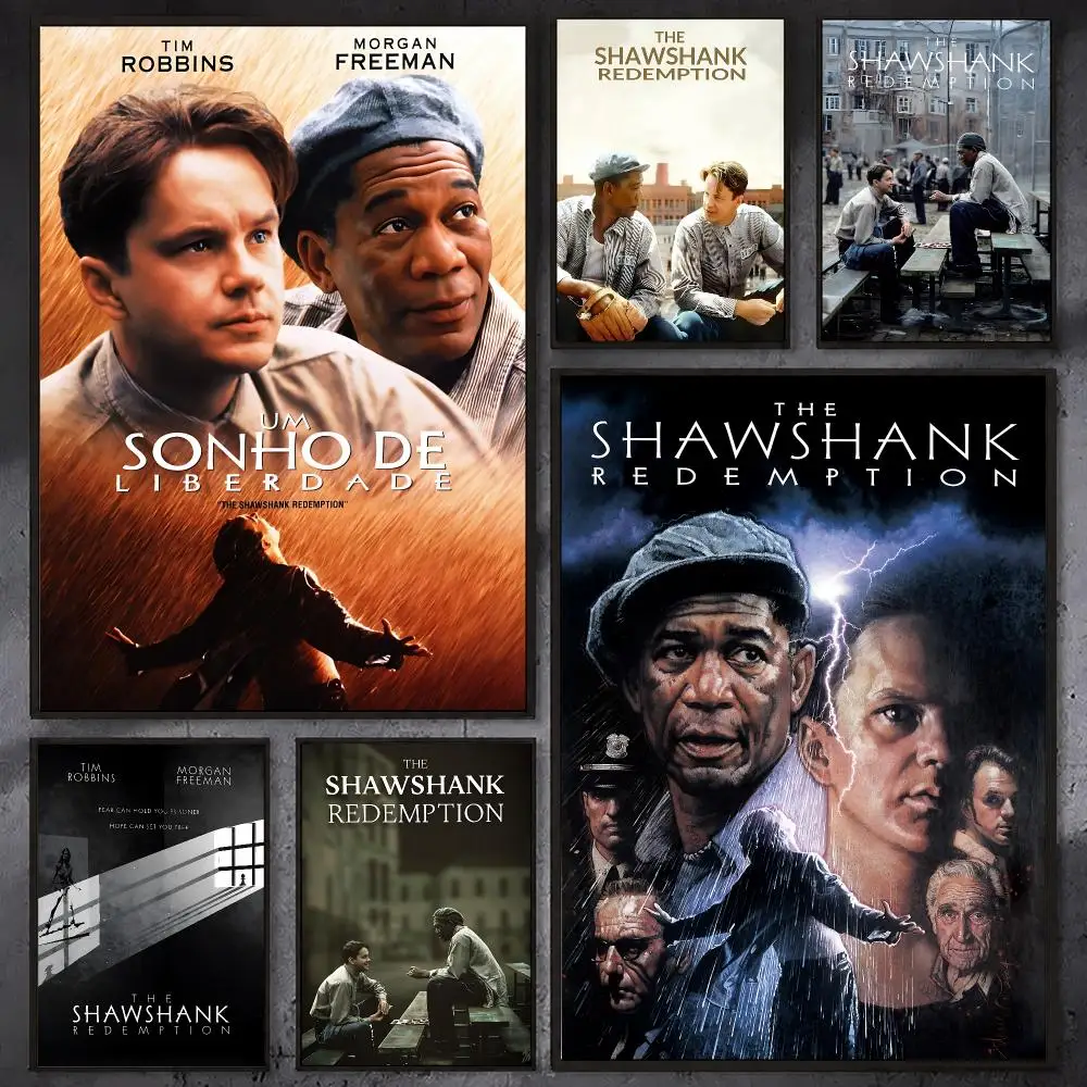 The S-Shawshank Redemption Poster Waterproof Sticky Wall Art Print For Bedroom Living Room Hallway Bar Home Decor