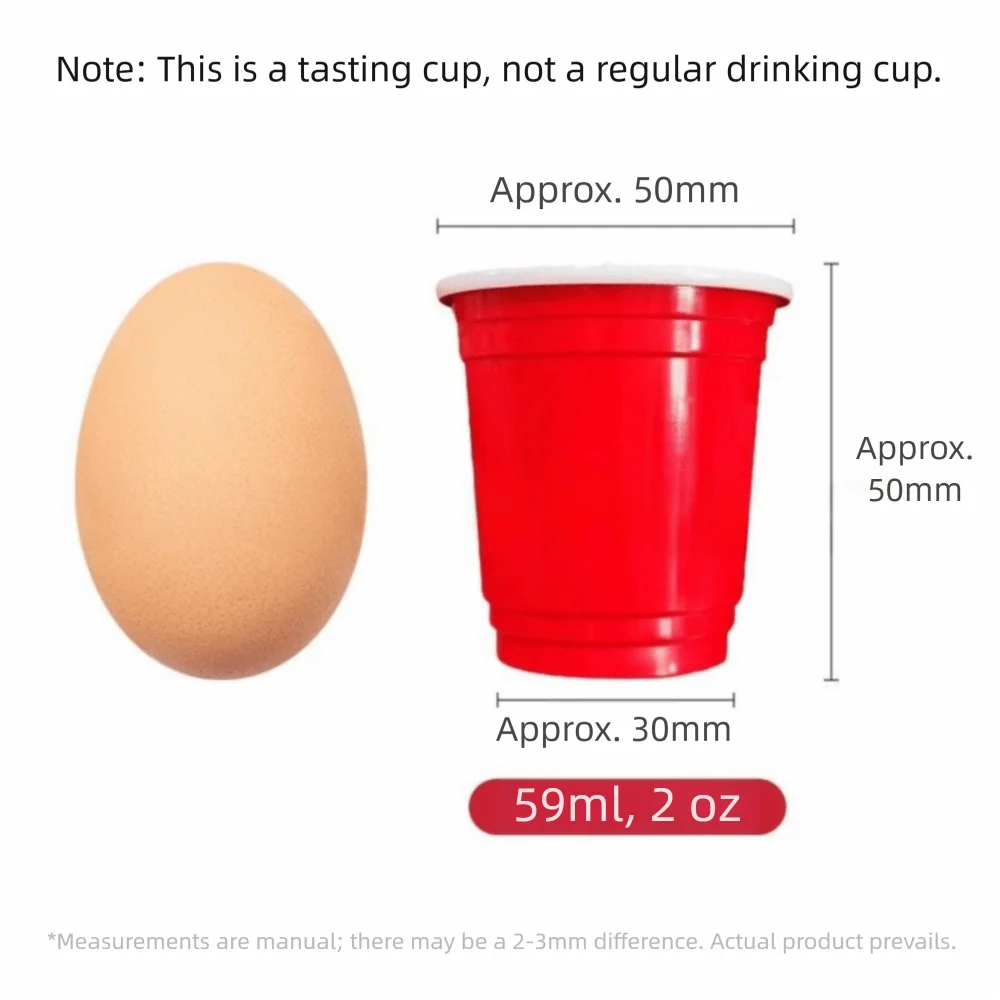 50PCS High Quality Red Disposable Cup Plastic 59ml/2oz Mini Wine Cup Disposable Tableware Home Dinning Bar