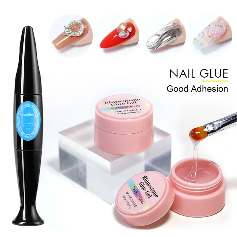 Arte Clavo Strong Glue Nail Art Gel Rhinestones Decorations 