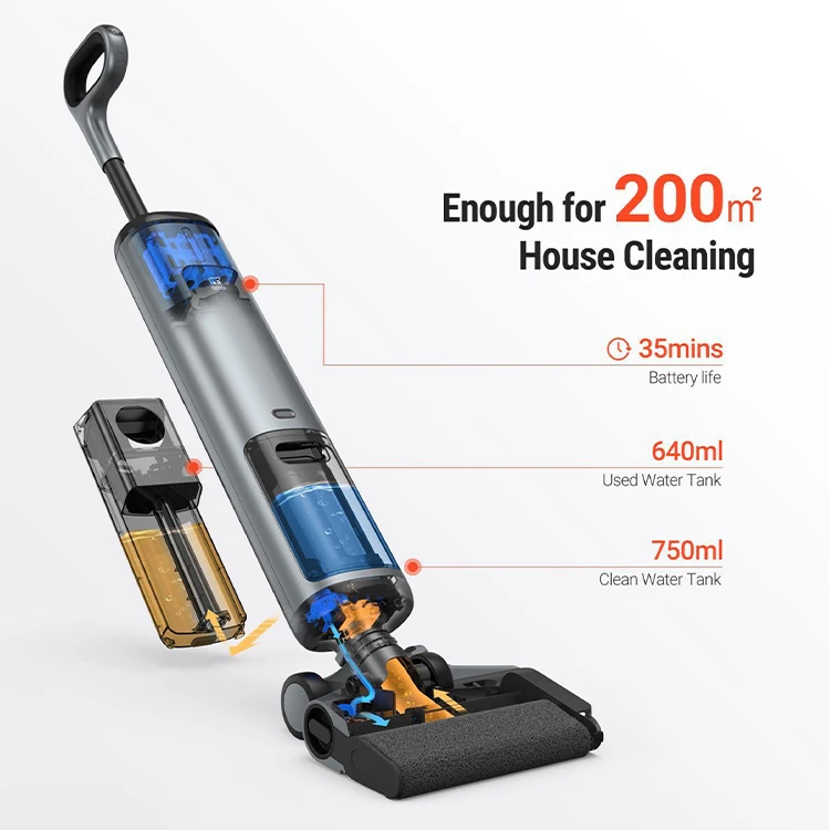 Floor Mopping Machine Electric Floor Sweeper and Mop With Suction Function Electric Smart Mops Cleaner With Self Cleaning