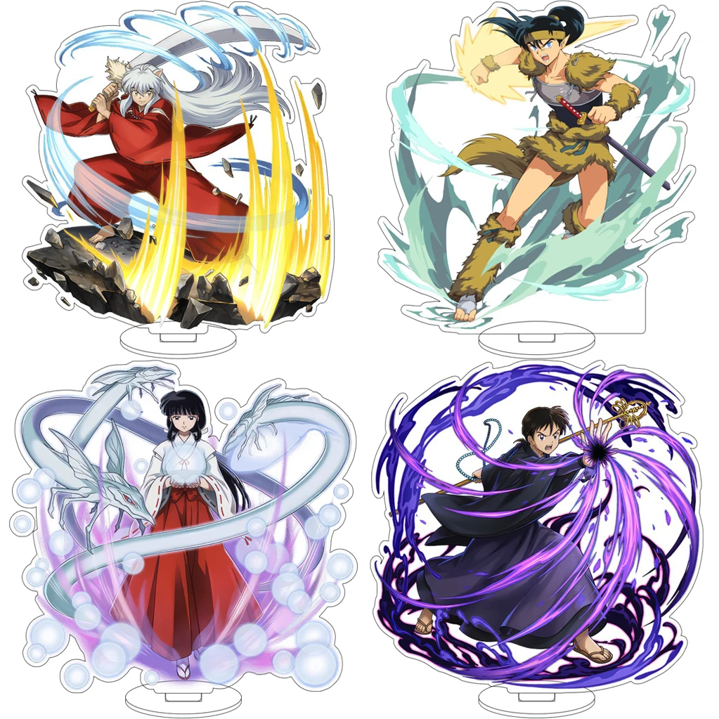 16CM Anime Inuyasha Kagome Higurashi Kikyo Sesshomaru Miroku Rin Sango Shippo Naraku Acrylic Big Stand Figure Cos Ornaments