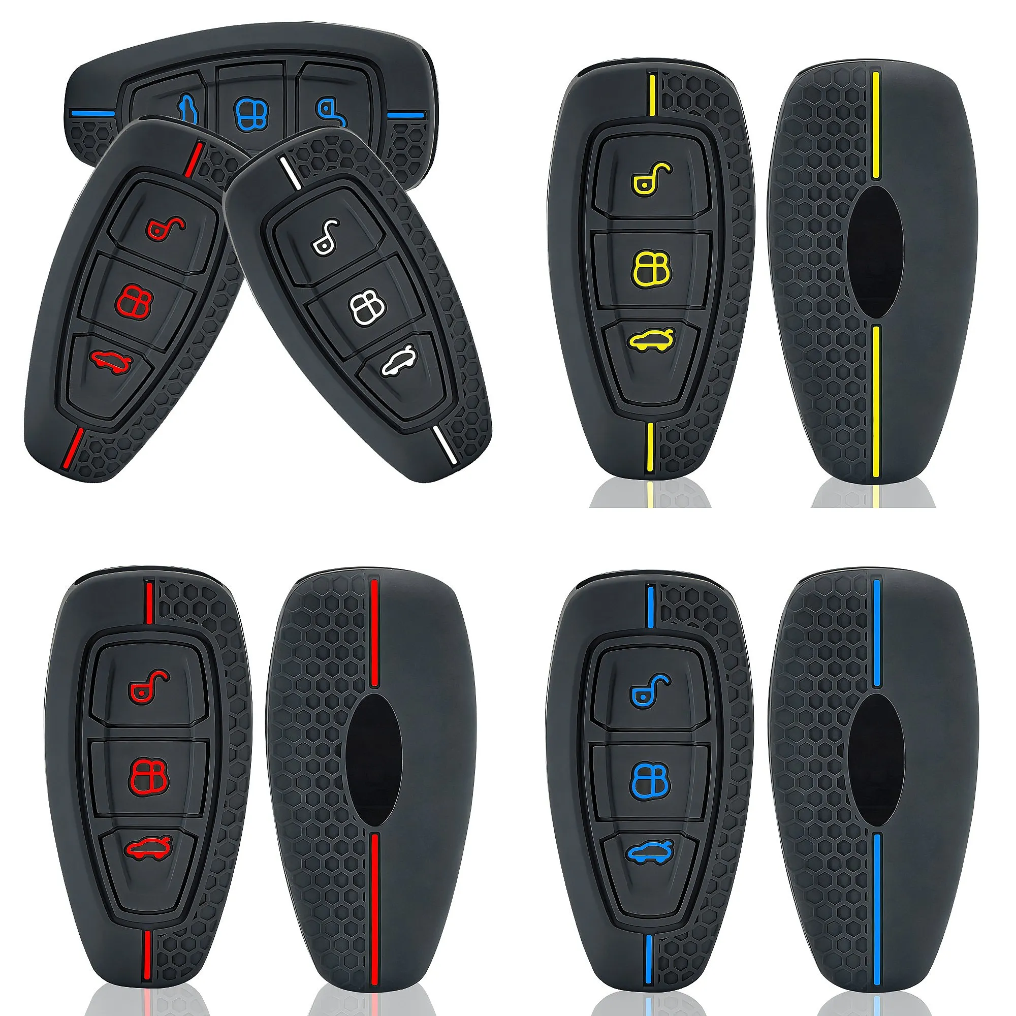 3 Button Key Cover For Ford Transit Custom Mondeo Fiesta Kuga ST Line MK3 Focus 3 Station Wagon Ecosport Case Key Protection