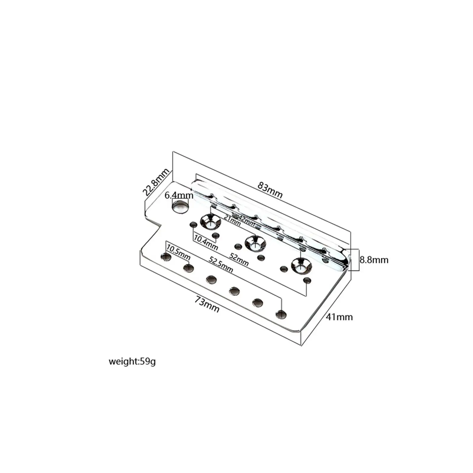 Chrome Tremolo Bridge Plate for 6-String Electric Guitars - High-Quality Upgrade