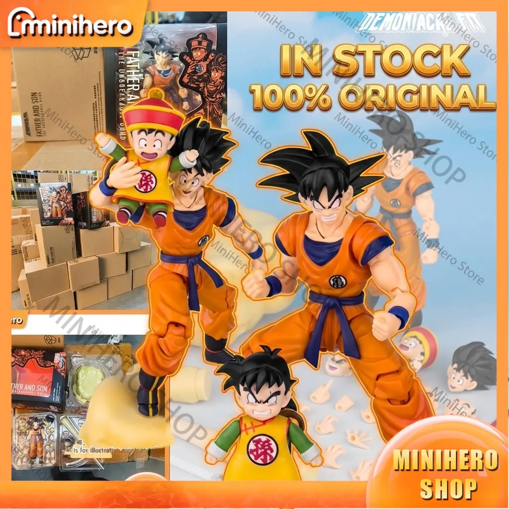 

100% Original In Stock Premium Demoniacal Fit Dragon Ball SHF Super Saiyan Son Goku & Son Gohan Kid Kintoun Action Figure