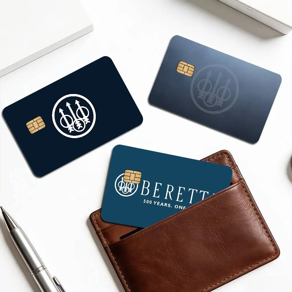 Vintage B-Beretta LOGO Game Anime Sticker Film Skin Cover Case for Small Large No Chip Debit Credit Card Front Side