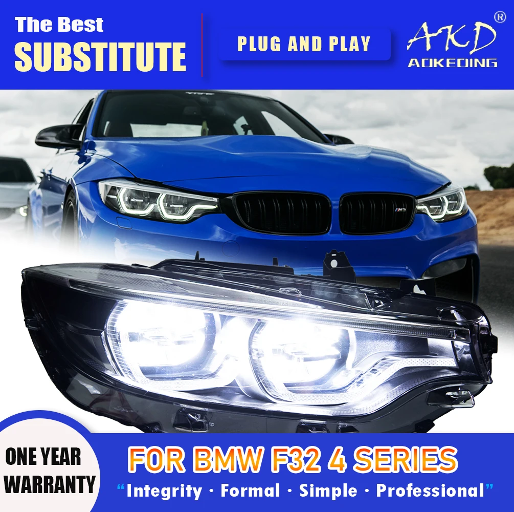 

Фара AKD для BMW F32 F36 M4 F82 Светодиодная фара 2013-2019 Фара 425I DRL Указатель поворота Дальнего света Объектив проектора «ангельский глаз»