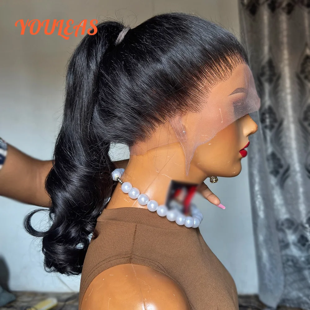 

250% Плотность 360, полный кружевной фронтальный парик, волнистый парик с хвостиком, парик из человеческих волос, предварительно сорванный невидимый кружевной бесклеевой парик для женщин