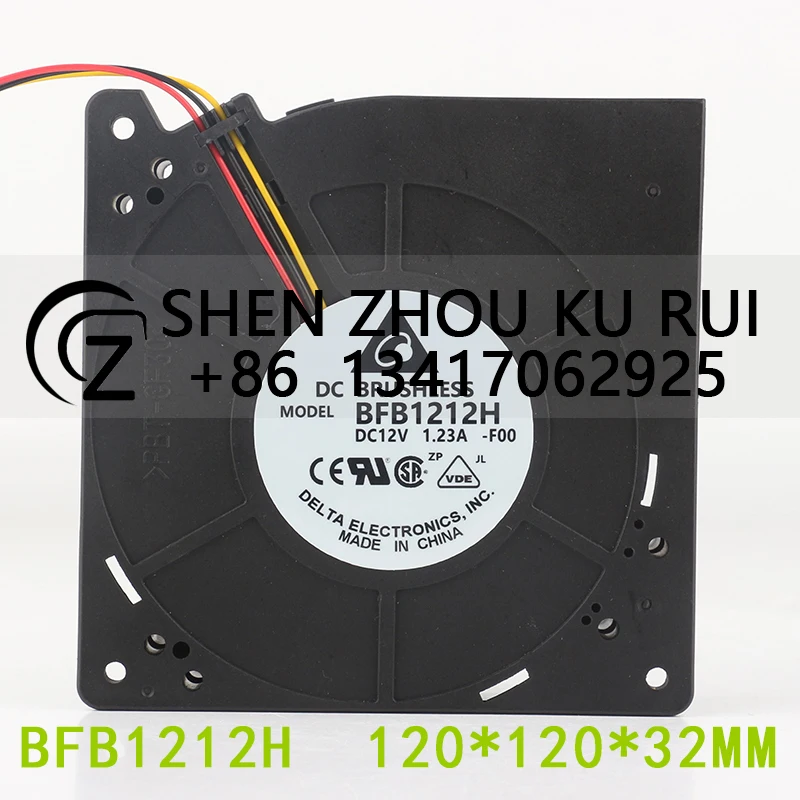 

Original Delta 24V 48V DC12V 1.23A AC EC 12032 120X120X32MM 12CM high air volume ball bearing turbine blower BFB1212H coolingfan
