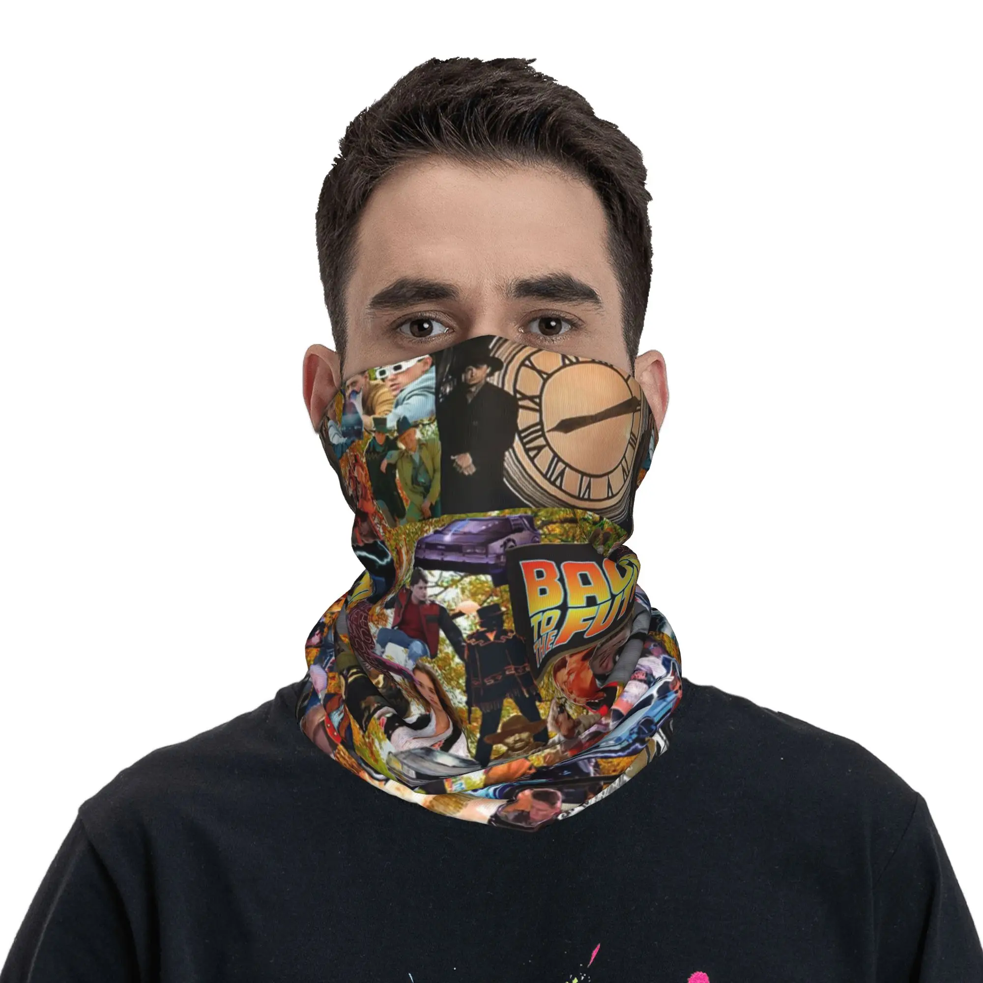 Back To The Future  Bandana Neck Gaiter Printed Wrap Scarf Multi-use Cycling Scarf Running For Men Women Adult Winter