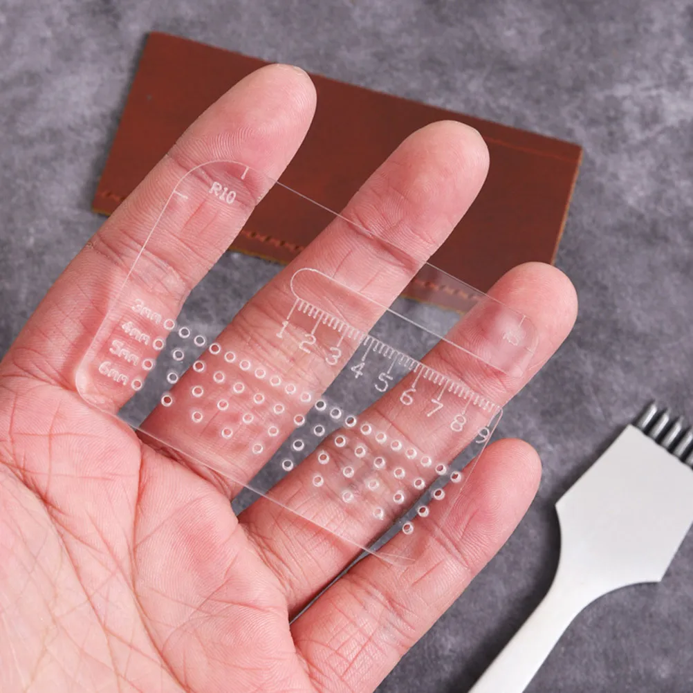 

Hole Punch Plate Stitching Tool Durable Acrylic Design For Belt Diy Projects Pricking Aid Plate Punch Tool
