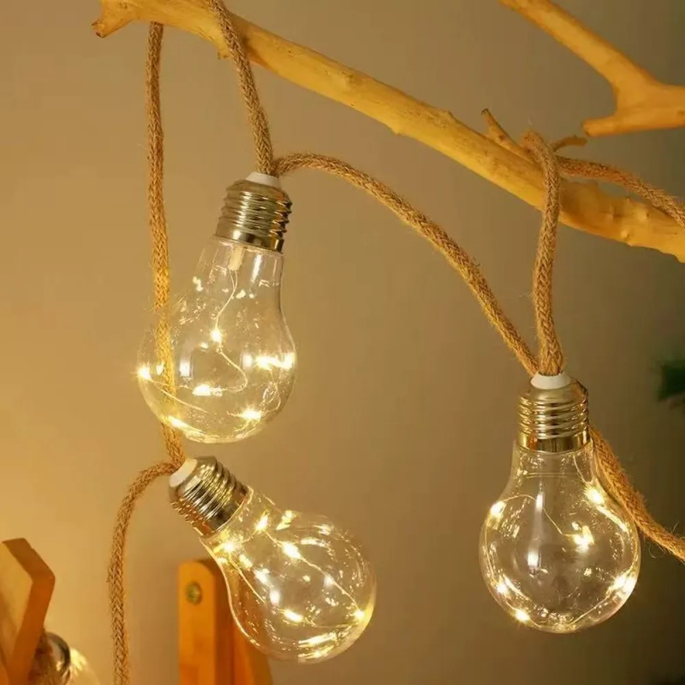 5M/8M Solar LED Retro Edison Light String, Outdoor Waterproof Hemp Rope Light, Used For Garden Wedding Party Decoration Lights