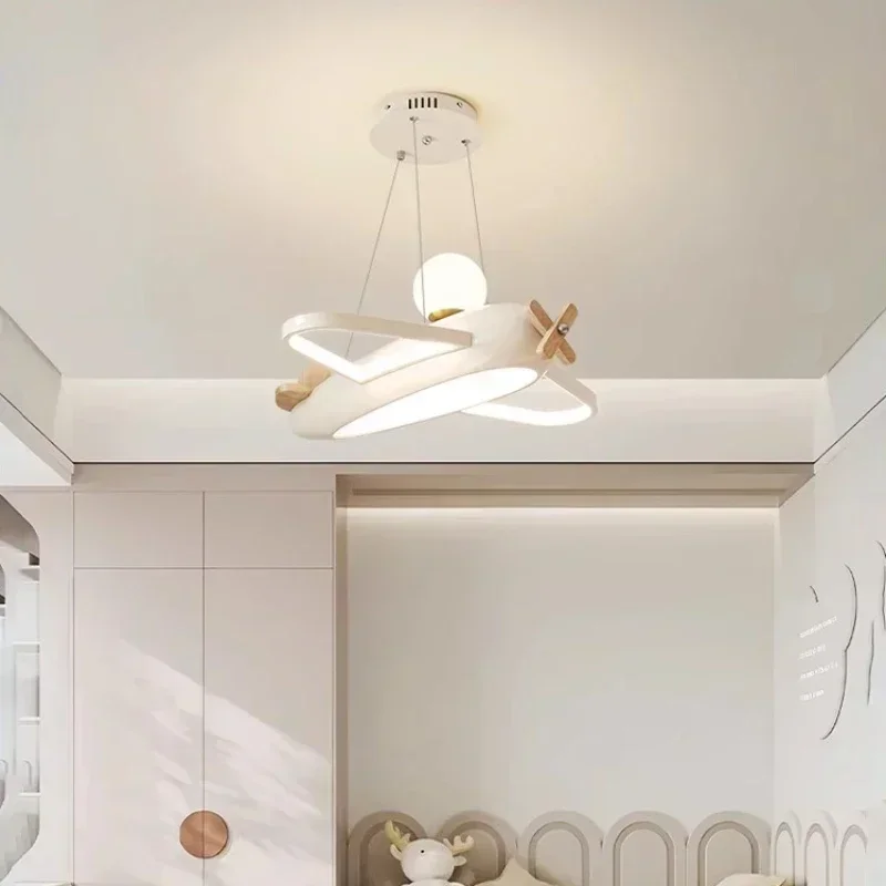 Airplane Lamps Modern Children's Room Chandeliers Simple Creative Baby Nursery Little Boy Girl Bedroom Home Decor Led Chandelier