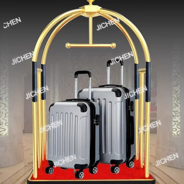 

Тележка для багажа HS Hotel, тележка-платформа, бесшумные колеса из нержавеющей стали, для консьержа, для свадебного салона, усиленная тележка для сумок