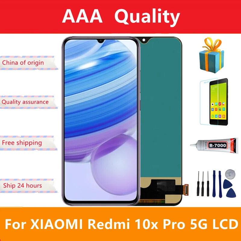 100% Test Display For Xiaomi Redmi 10X PRO 5G M2004J7BC LCD Touch Screen Digitizer Assembly For Redmi 10X PRO 5G lcd display