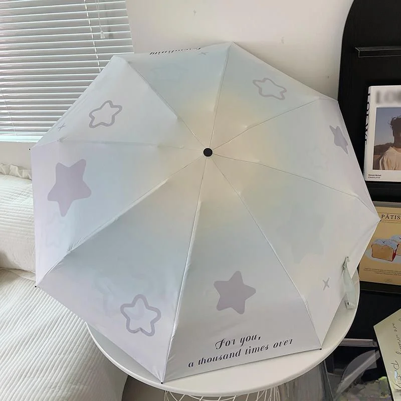 

Automatic Black Glue Professional Sunscreen Umbrella Portable Women's Yangshade Umbrella Ins Style Home Daily Use