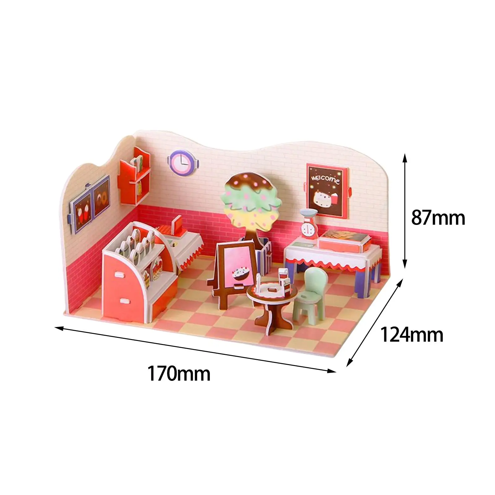 2xDIY 3D Puzzle Toys Paper and EPS Foam Board Kids Toys Craft for Adults Kids Dessert Shop