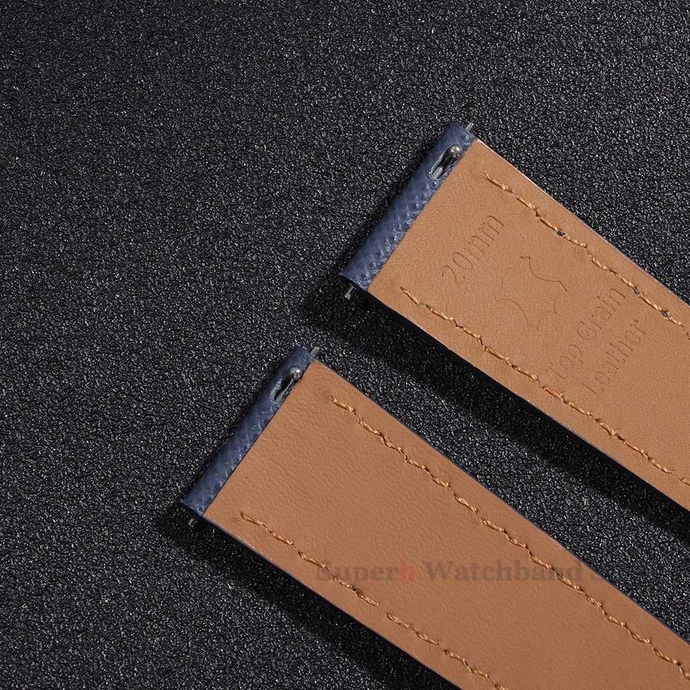 18mm 20mm 22mm Vintage Stitched Leather Watch Strap Premium Grade Quick Release Saffiano Leather Watchbands For Men Women