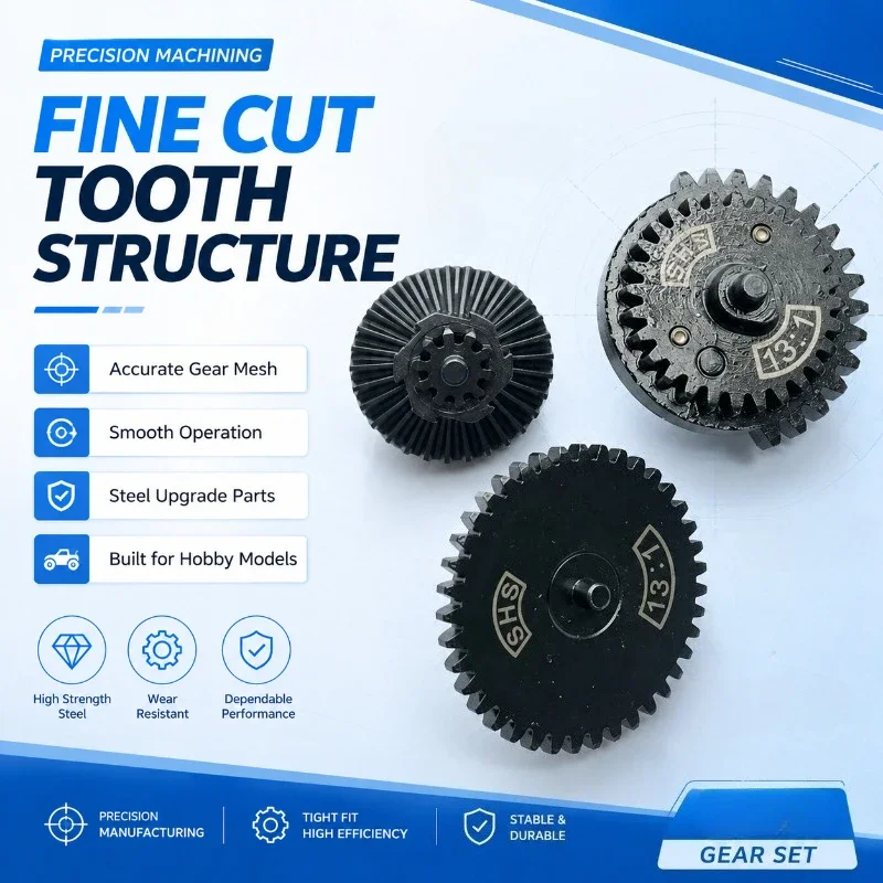 Tempered Steel Gear Set Accurate Tooth Spacing Reduced Operation Wear Hobby Mechanical Model Custom Build Spares