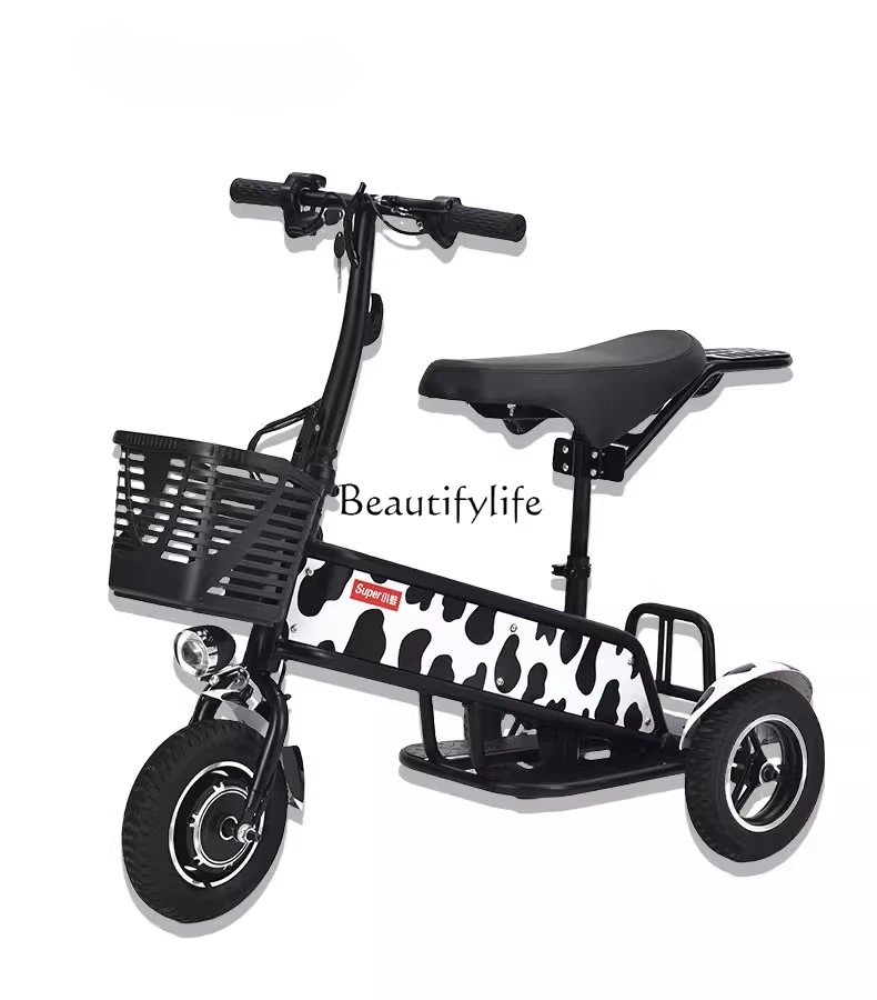 

Mini leisure electric tricycle foldable small adult transportation household battery car