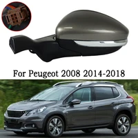 Conjunto de espejo retrovisor para coche, espejos laterales para puerta Exterior, plegables manuales para Peugeot 2008 2014 2015 2016 2017 2018