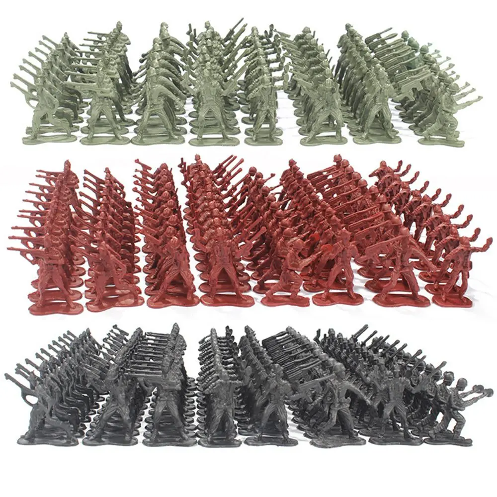 100Pcs 4,5 cm Kunststoff Soldat Spielzeug Statische Kleine Soldat Person Militär Modell Gebäude Kits Kinder Spielzeug Großhandel Mischreihe