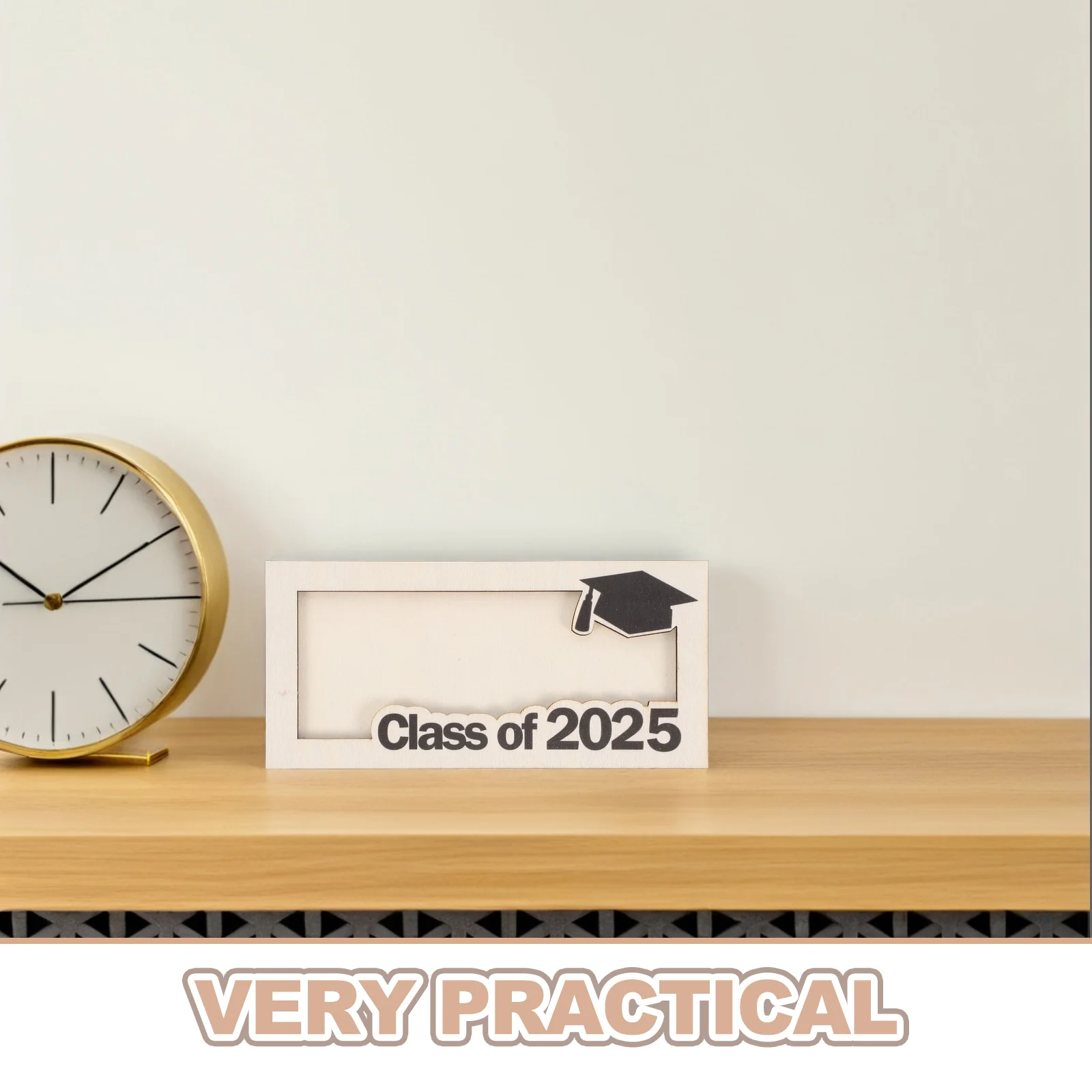 Graduation Season Wooden Money Clip Men's Wallets Graduate Decoration Business Card Holder for Pocket Ornament Handheld Man