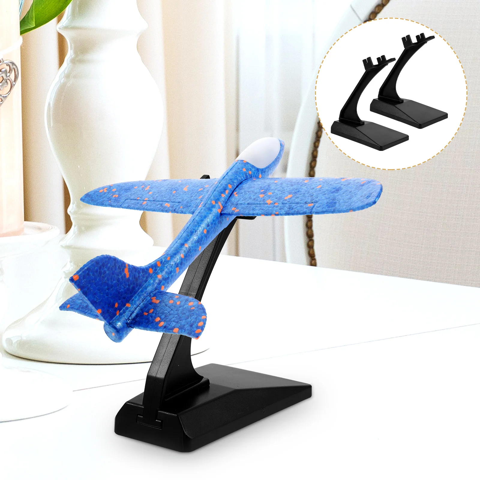 2 Pcs Bracket Aircraft Display Stand Model Airplane Planes Stands Shelf Toy Models Decorate Suite