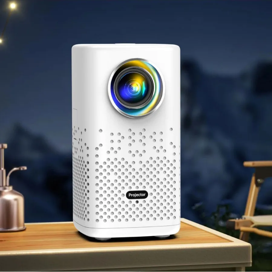LGOODVIN New H1P Electric Focus Mini Projector, Ultra HD Smart WiFi Projector, Portable for Home & Phone Screen Casting