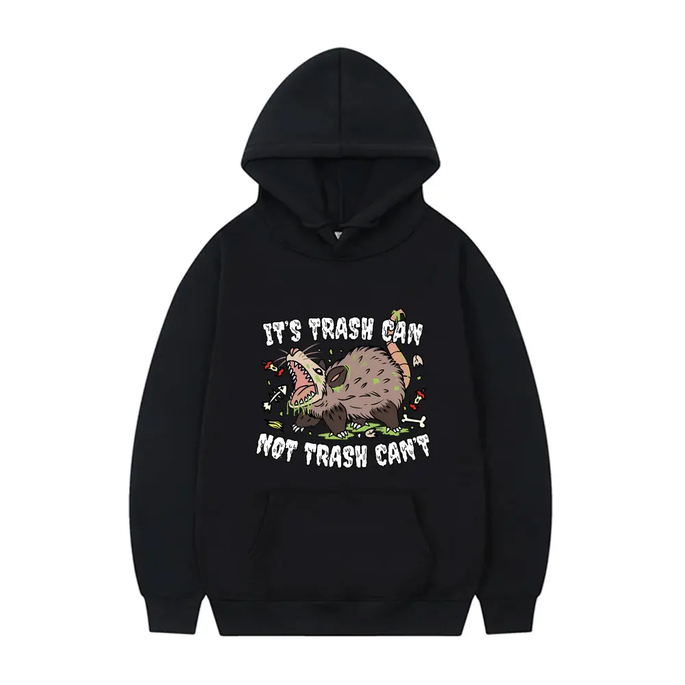 It's Trash Can Not Trash Can't Print Hoodie Kawaii Cute Funny Rat Graphic Sweatshirt Men Women Fashion Casual Oversized Hoodies