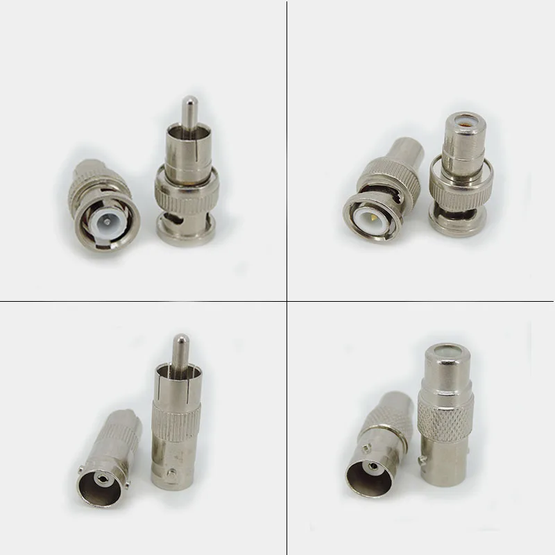 4 types BNC male female to RCA male female plug jack audio video CCTV camera Coaxial Cable connector Converter A07