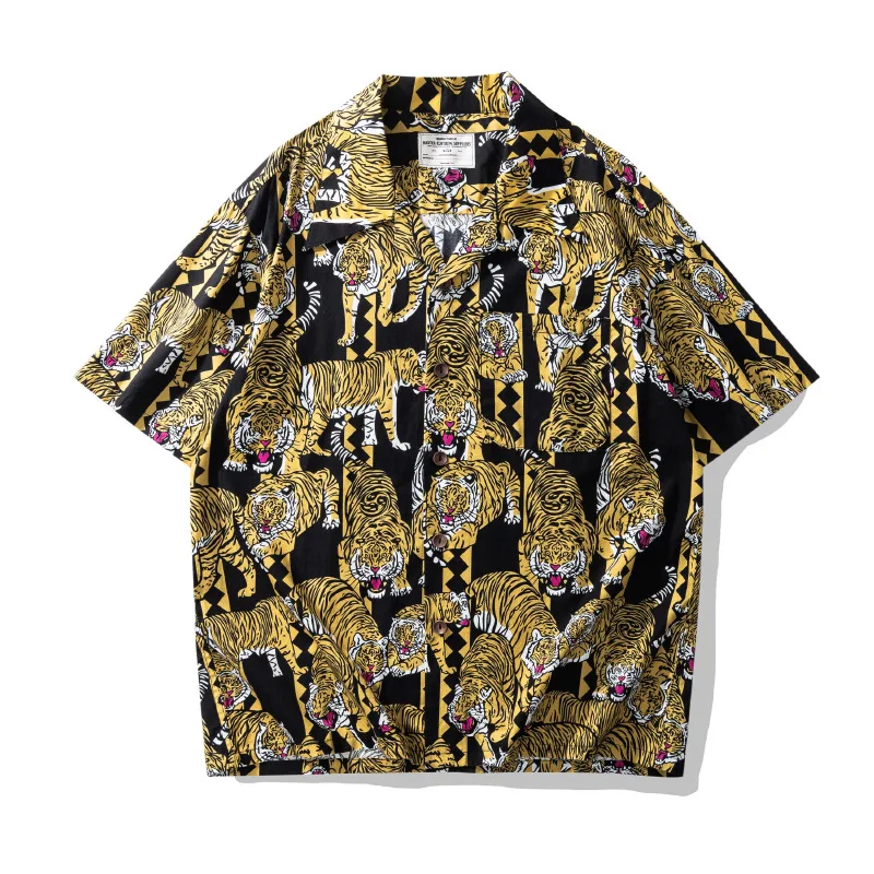 Men\'s Hawaiian Printed Short Sleeve Shirt, Casual Breathable Shirt, Summer Street Trend, Leisure 100% Cotton, New