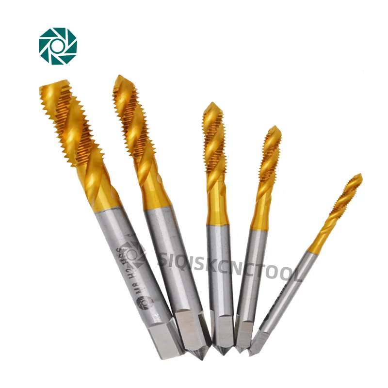 SIQICNC Machine Screw Thread Metric Plug Tap Screw Taps M3-M12 Set Kit Screw Thread Tap Drill M3 M4 M5 M6 M8 M10 M12 Machine Tap