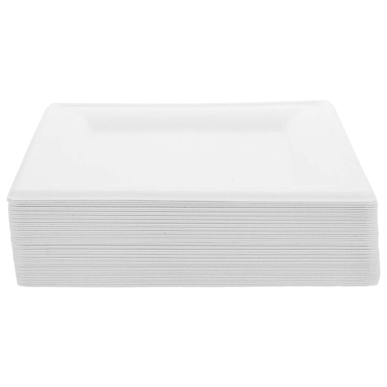 

50pcs Disposable Paper Plates 8 Inch Square White Thickened Design for BBQ Picnic Party Wedding Birthday Celebrations