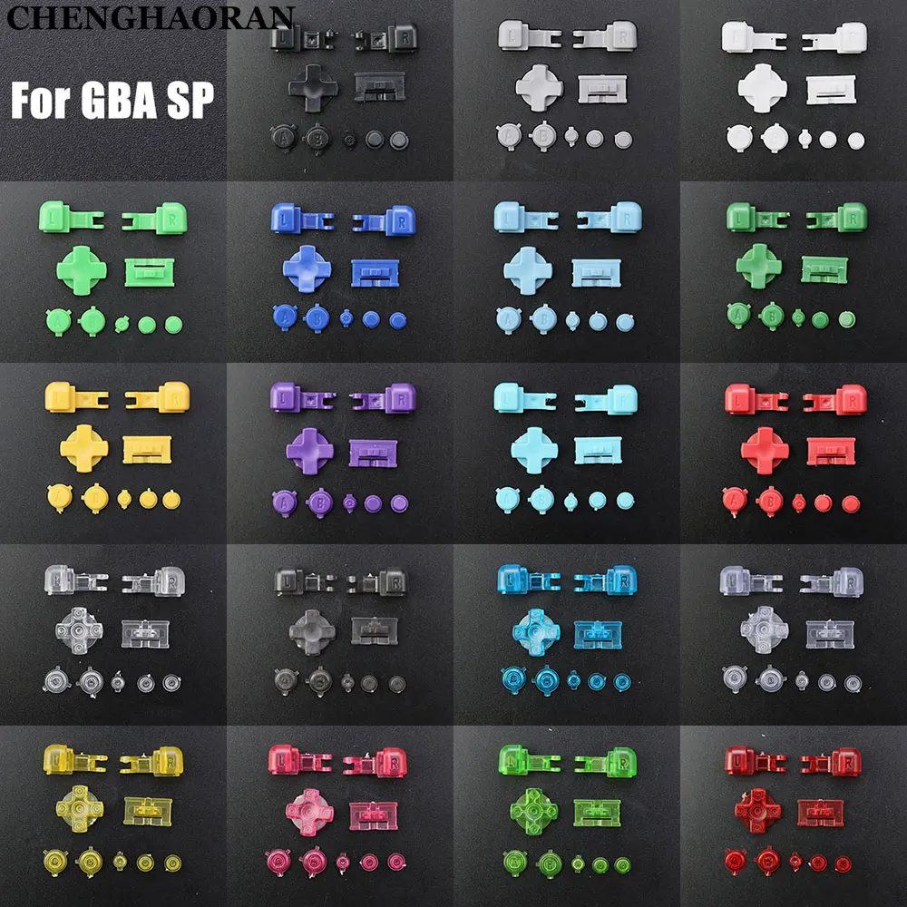 For GameBoy Advance SP Full Set Buttons For GBA SP A B L R D-Pad Select Start Power On Off Volume Key Replacement  ﻿