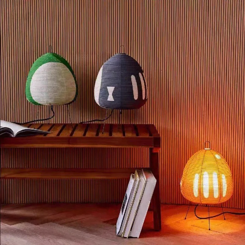 Creative and Minimalist LED Rice Paper Table Lamp Retro Home Decor LivingRoom Bedroom Dining Room Atmosphere Decorative Lighting