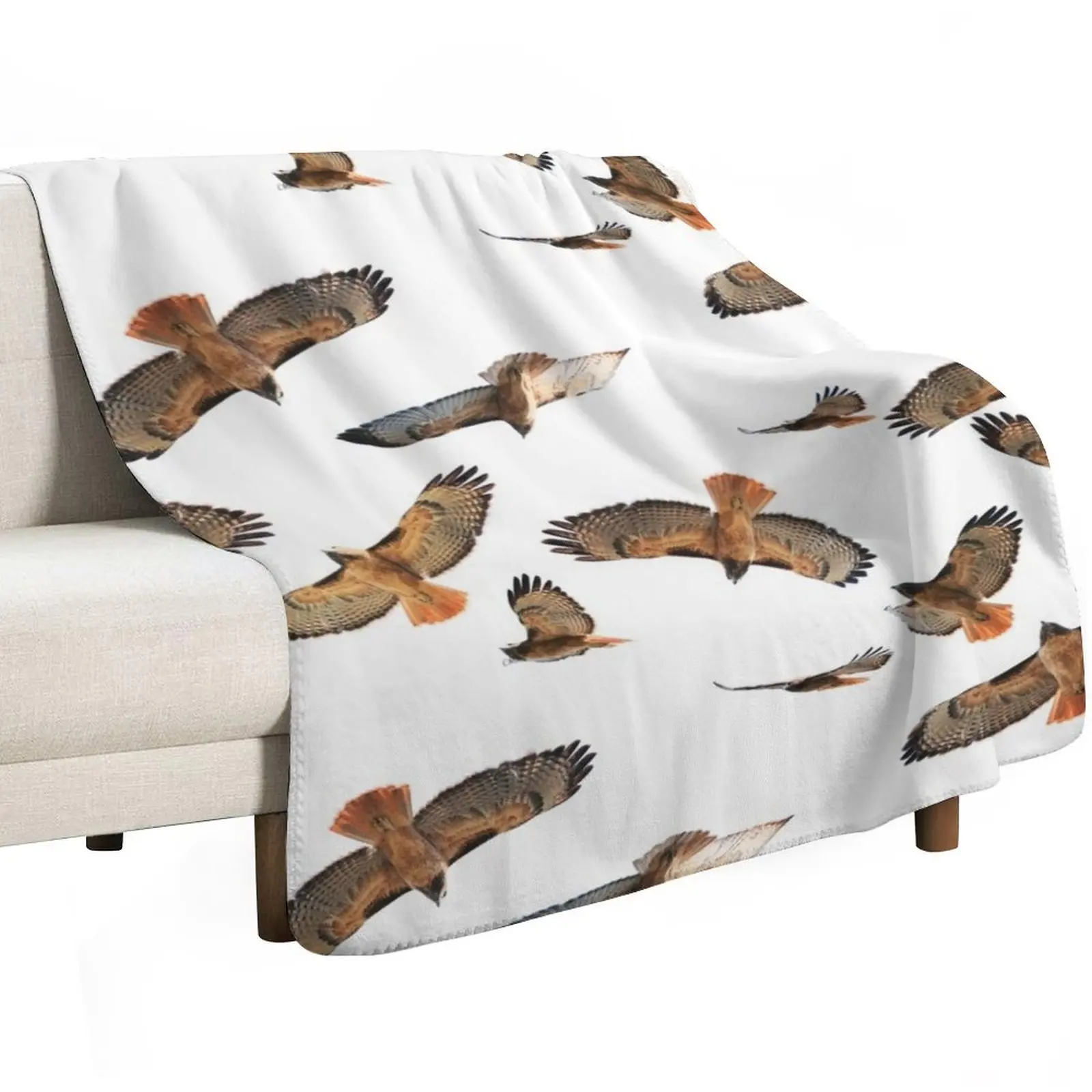 Red Tail Hawk Collage - Blank Background Throw Blanket Sleeping Bag Travel blankets and throws sofa bed Luxury St Kid'S Blankets