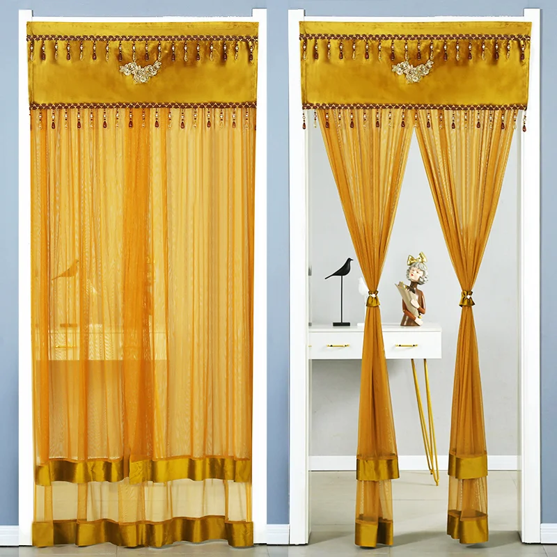 

Partition curtain privacy mosquito-proof light luxury door bedroom home no punching Velcro yarn