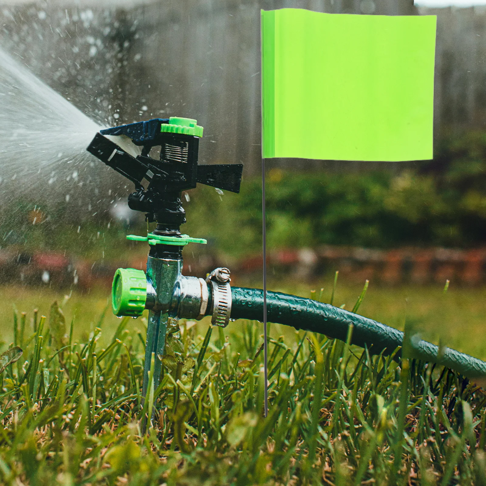 

50pcs Land Marking Flags Signal Flags Steel Wire Polyester Outdoor Lawn Yard Garden Path Irrigation Survey Markers Lightweight