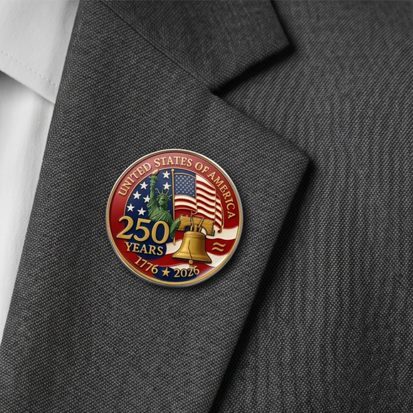 10Pcs 250 Years of Freedom USA Lapel Pins Lightweight American 250th Anniversary Badge for Independence Day Gift Jewelry