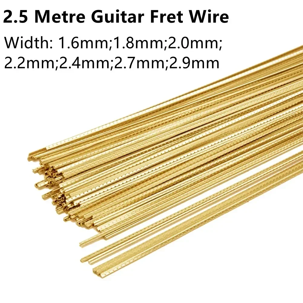 Radian Guitar Fret Wire 2.5Metre Guitar Fingerboard DIY Fret Wire Brass Width 1.6/1.8/2.0/2.2/2.4/2.7/2.9mm Brass For Bass