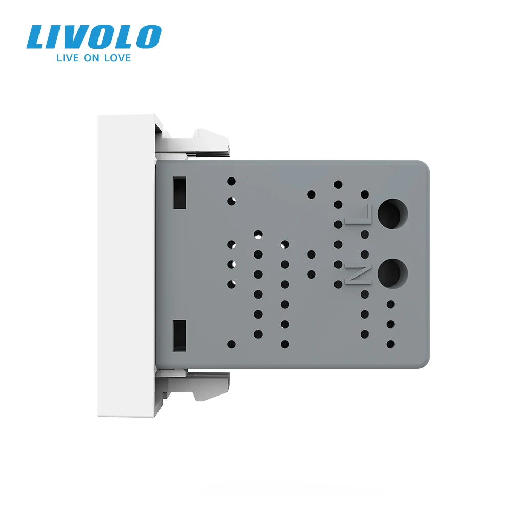 Livolo EU Standard DIY Parts Plastic Materials USB Plug Socket / Wall Outlet Function Key ,USB Charge VL-FCUS (No Metal Plate)