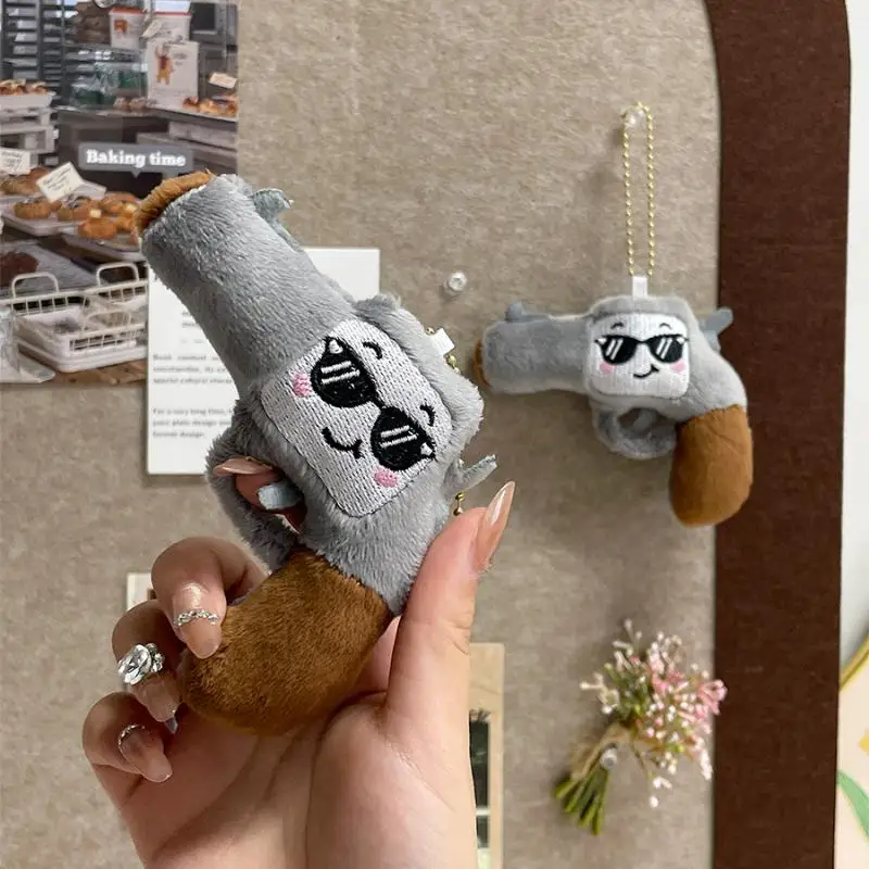 Portachiavi con Ciondolo Peluche Creativo a Forma di Cartone Animato, Giocattolo Simulato Kawaii, Divertente Decorazione per Zaino
